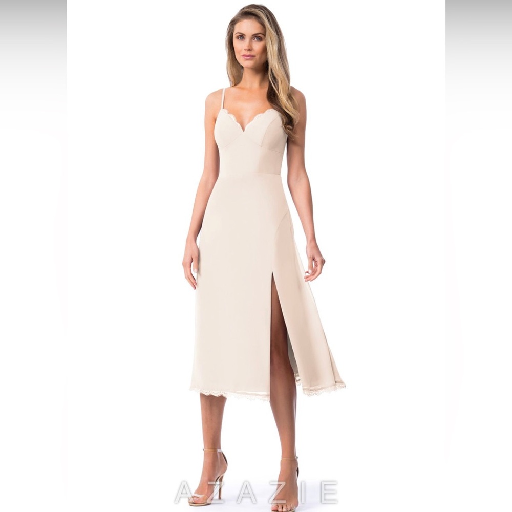 Azazie Size 12 White Slip Dress - Picture 2 of 5